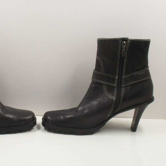 Womans HARLEY-DAVIDSON Ankle Buckle Zipped Boots Black Leather 3" Heel Size 8 - Picture 11 of 11